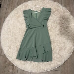 Altar’d State Chic Green Ruffle Dress